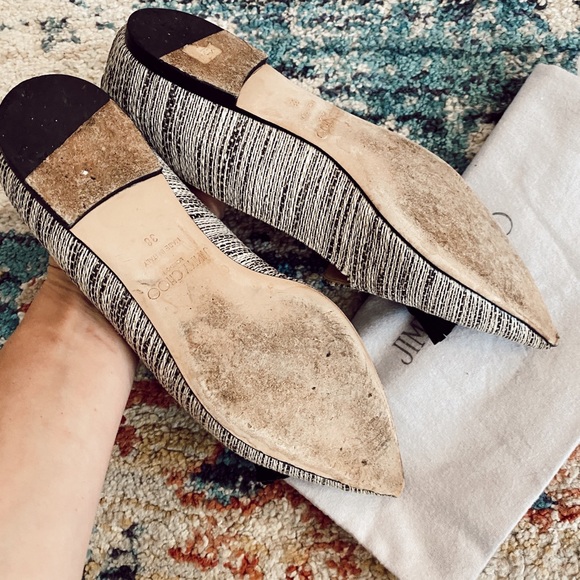 Jimmy choo tassel canvas pointy toe loafer flats - Picture 6 of 7